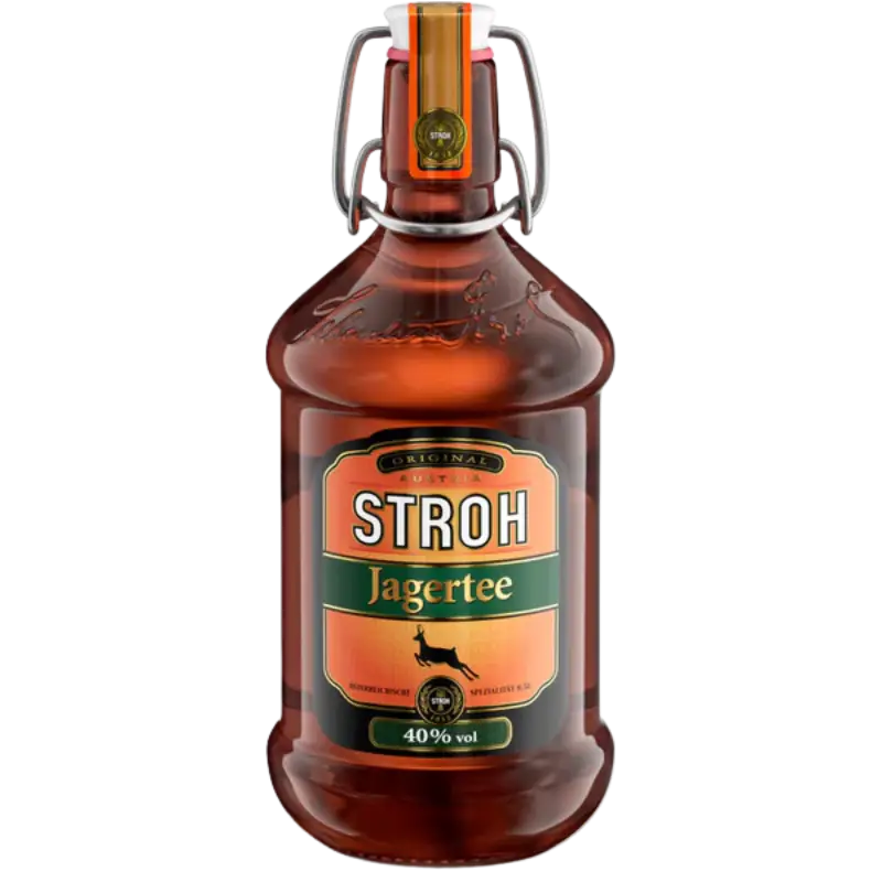 Buy Stroh Jagertee Inlander Rum 500mL, herbal liqueur in a glass bottle, 40% alcohol.