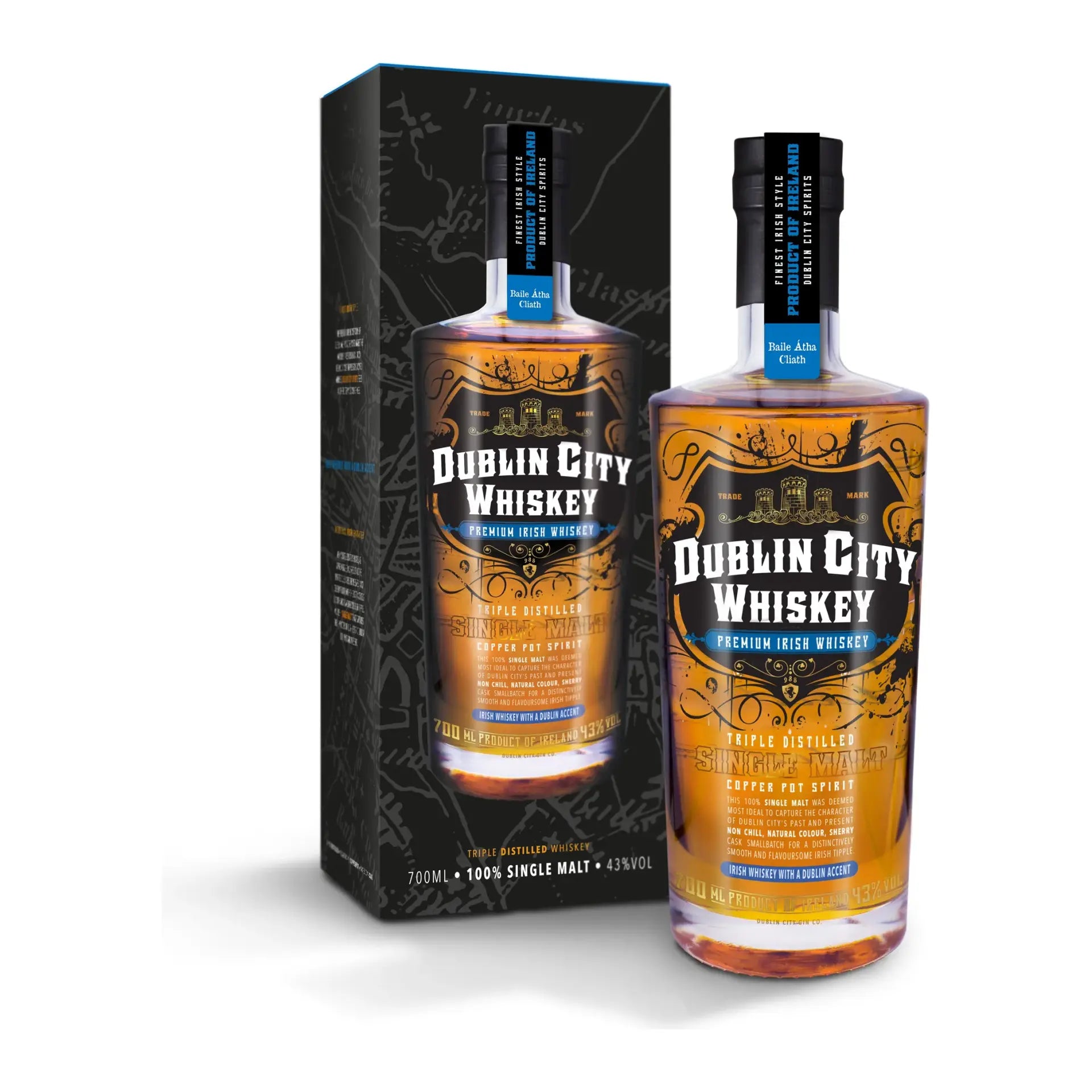 Dublin City Single Malt Irish Whiskey 700Ml Bottle Image