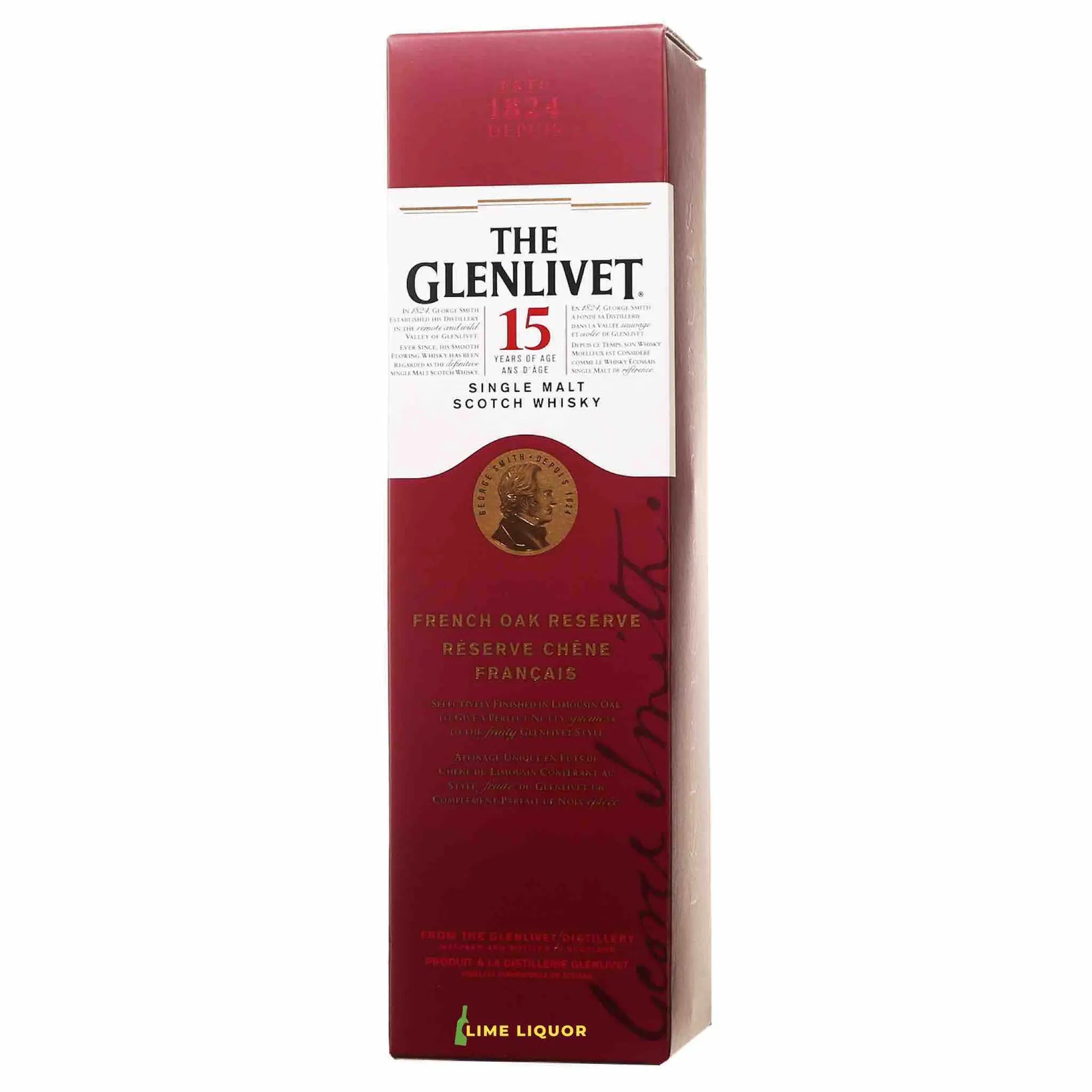 Buy The Glenlivet French Oak 15 Year Old single malt scotch whisky, 750mL box