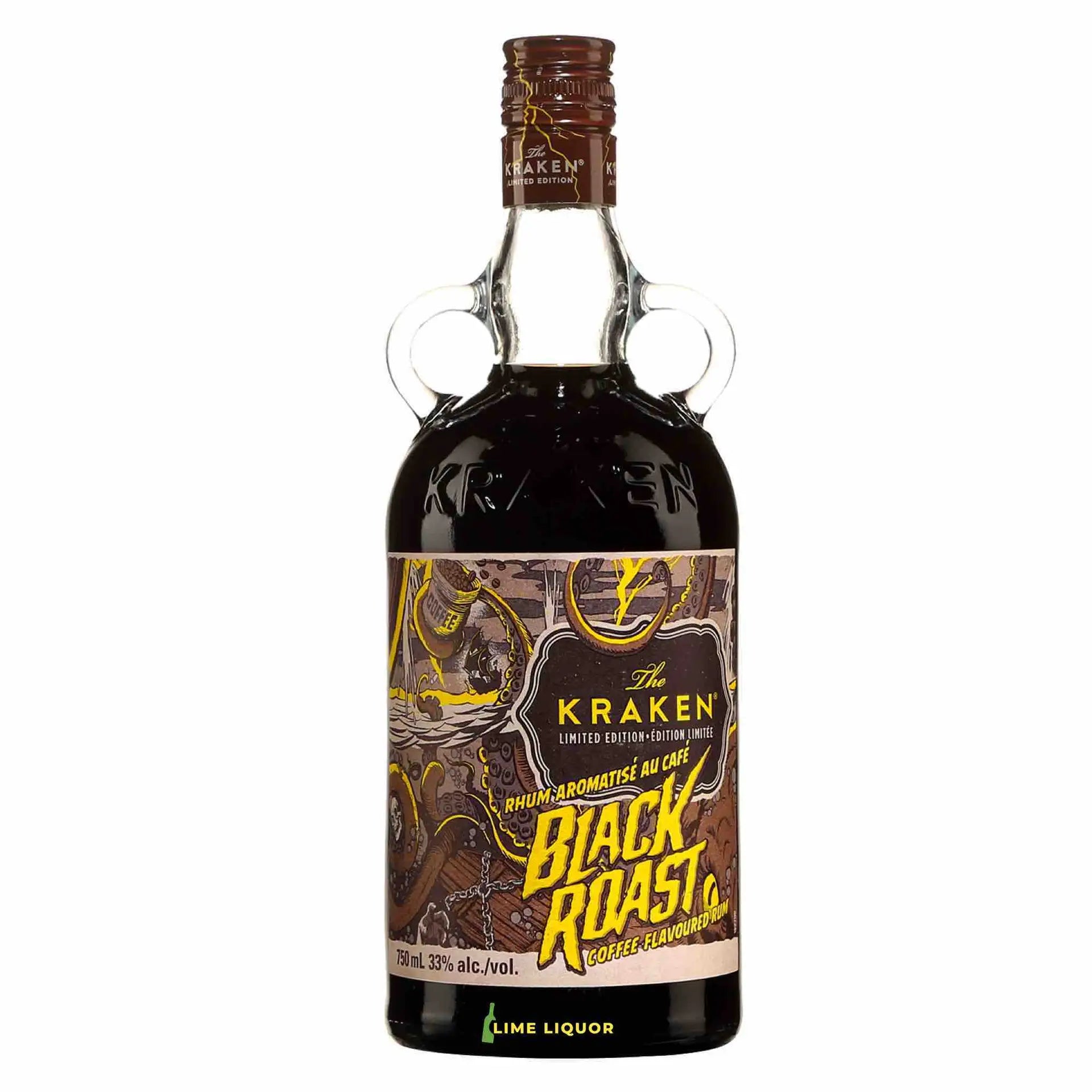 buy The Kraken Black Roast Coffee 750mL, coffee-flavoured rum bottle