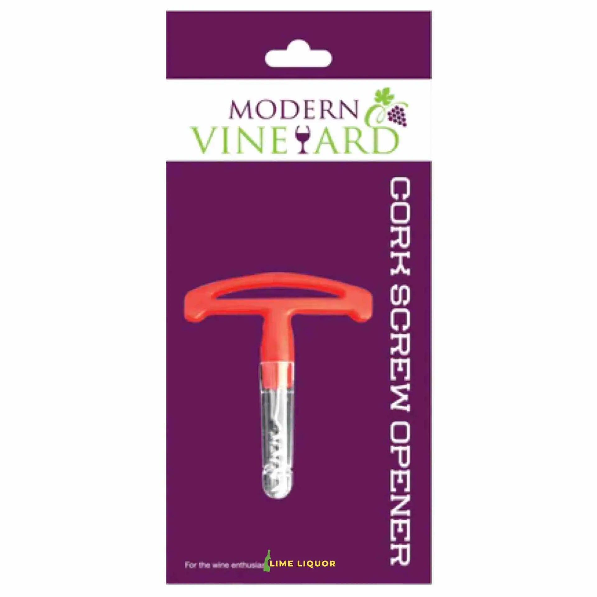 buy Cork Screw Opener, red travel corkscrew with ergonomic handle in retail packaging