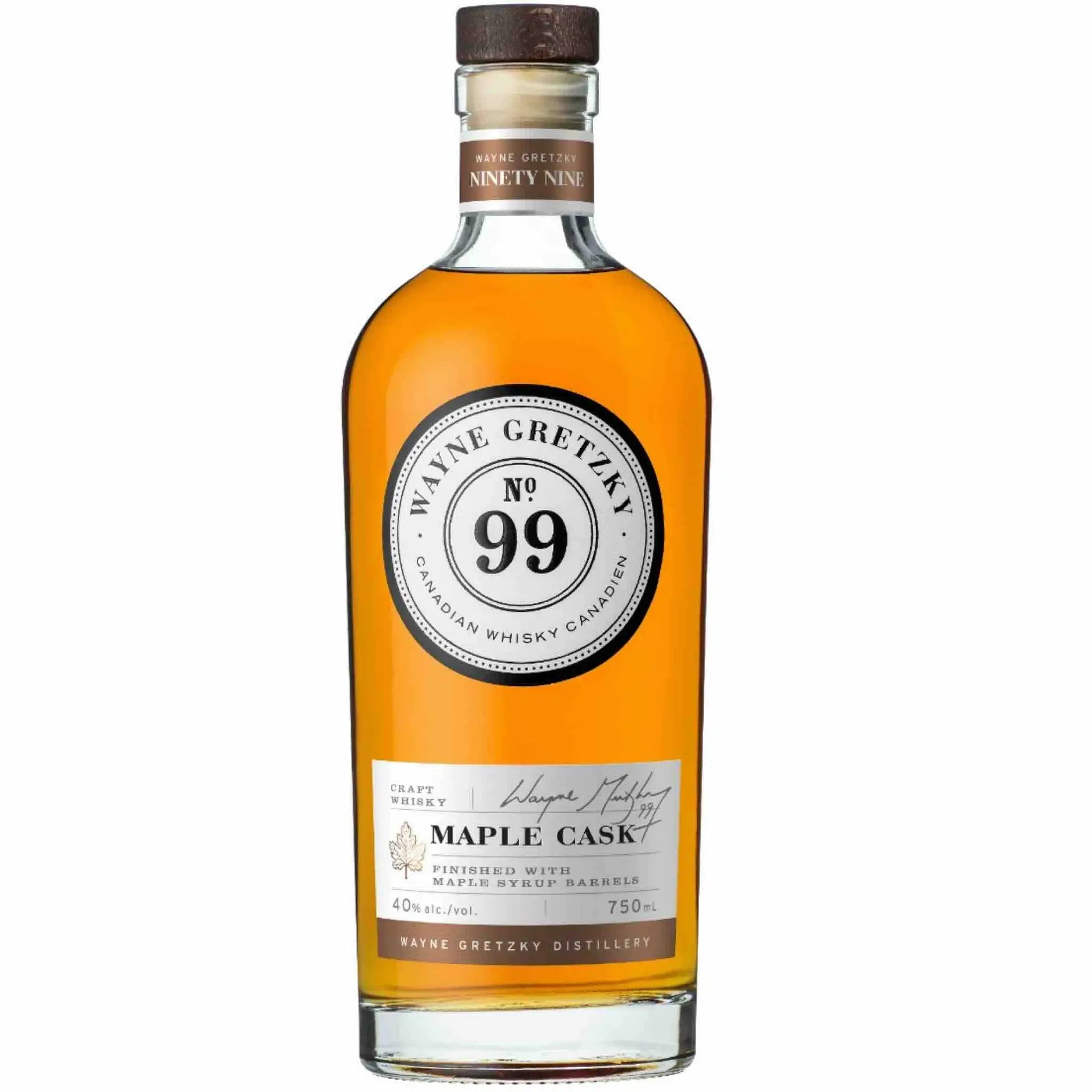 buy Wayne Gretzky Maple Cask whisky, Canadian whisky bottle with maple cask label