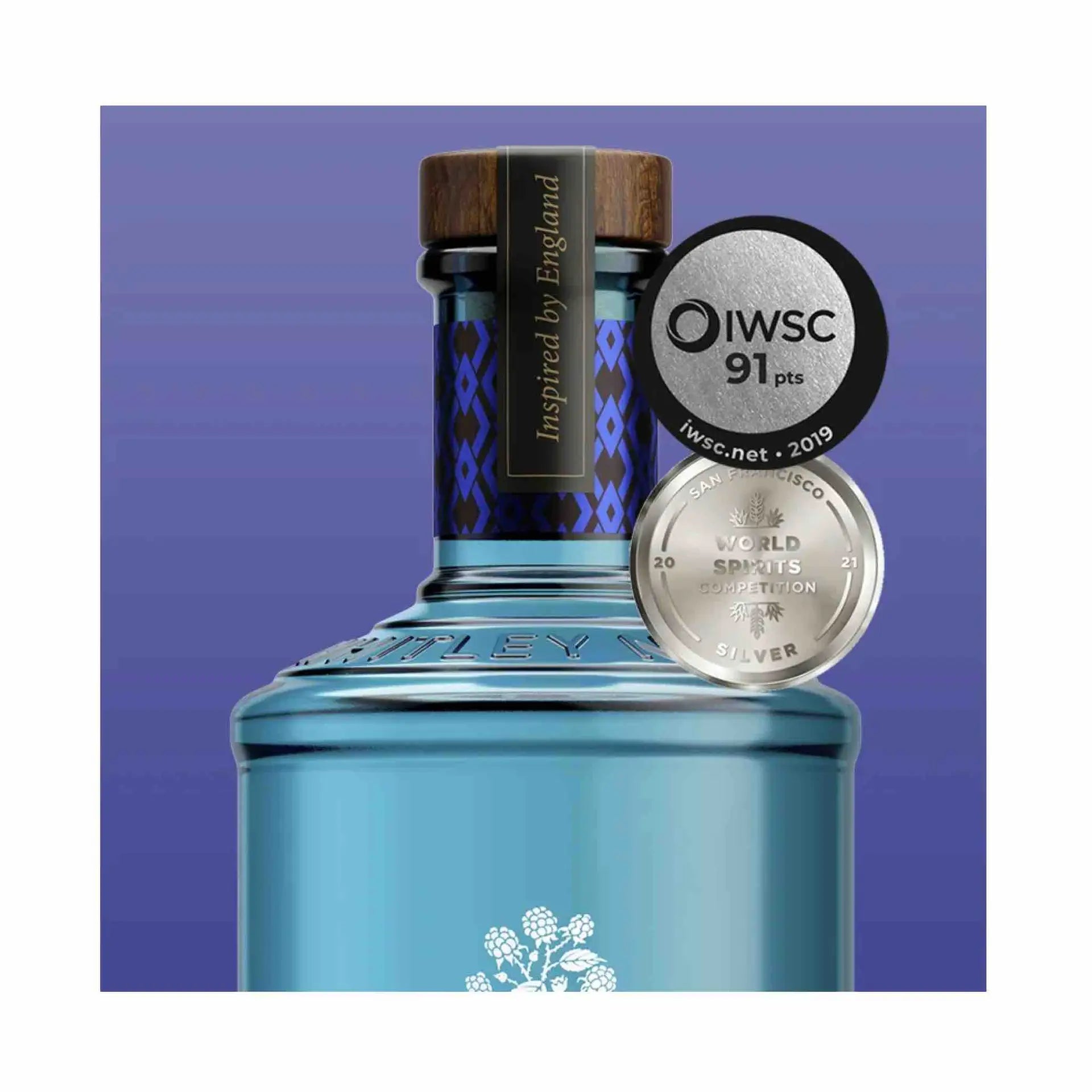 buy Whitley Neill Blackberry Gin 750mL, award-winning gin with decorative blue bottle