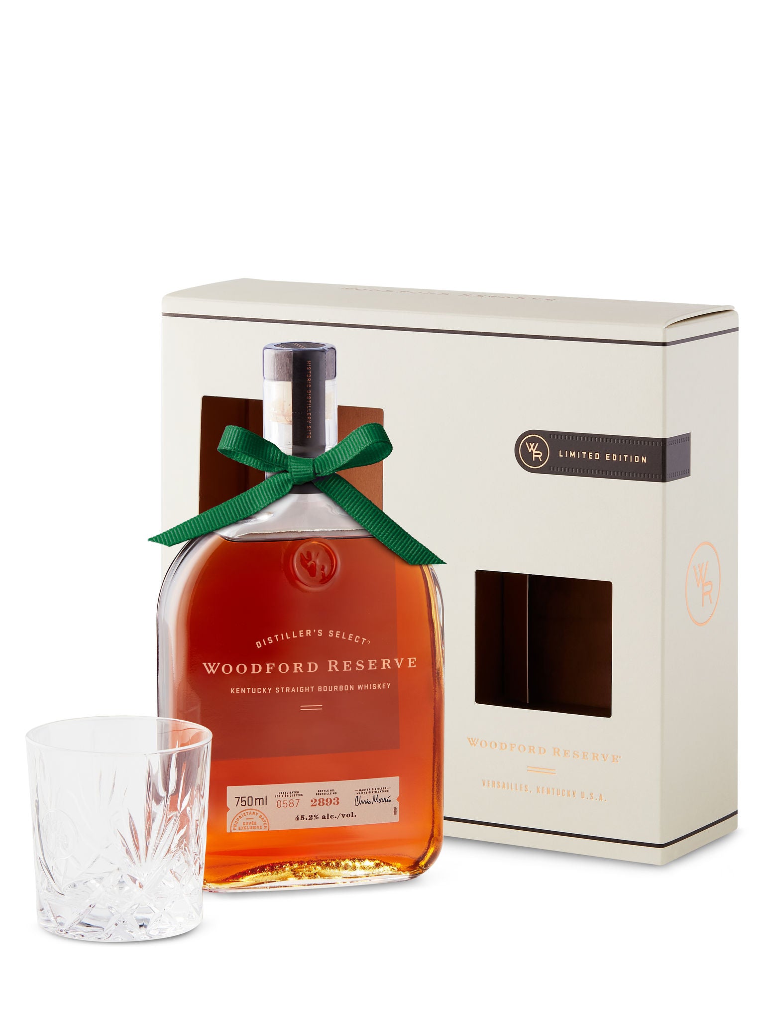 Woodford Reserve Kentucky Straight Bourbon Whisky Gift Pack With A Rock Glass 750Ml Bottle Image