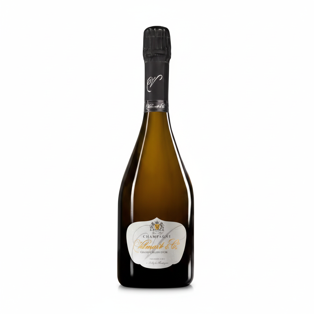 Vilmart Grand Cellier D'or Brut 1er Cru Champagne bottle with gold foil and elegant label, showcasing premium sparkling wine.