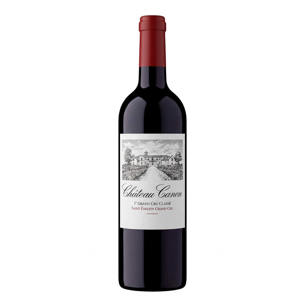 Chateau Canon wine bottle with label and cork, showcasing the elegant packaging of Chateau brand wine.