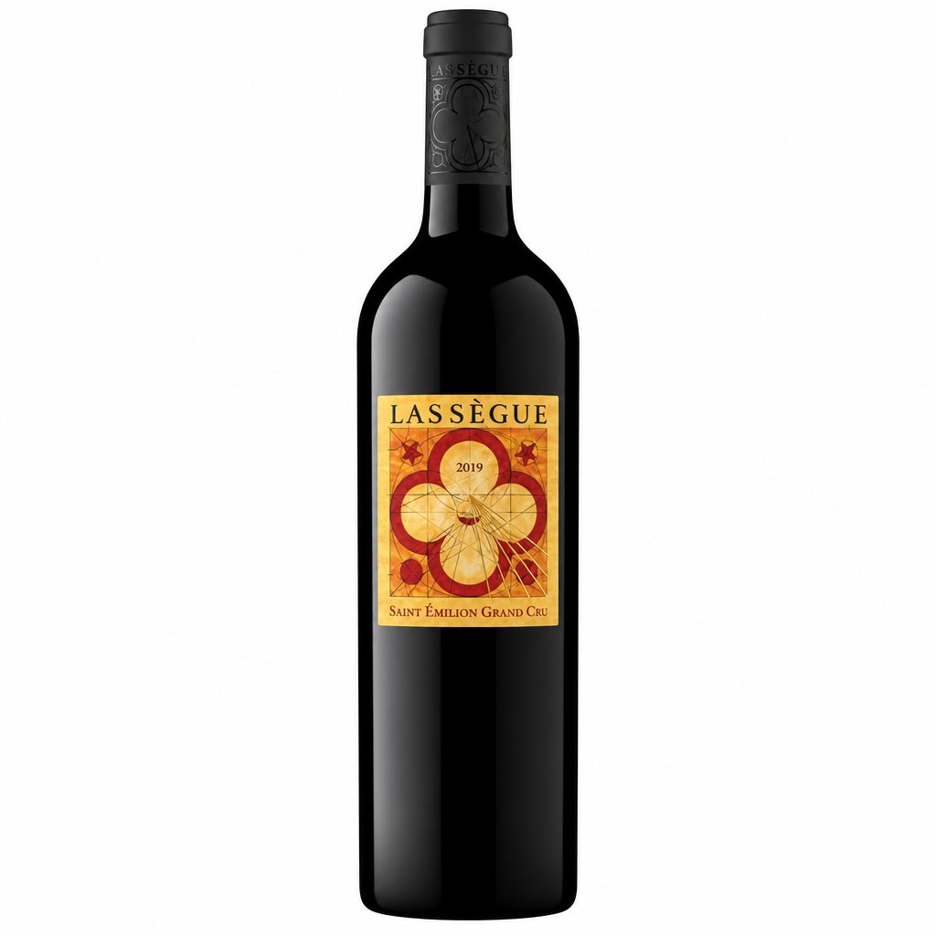 Chateau Lassegue wine bottle with elegant label and deep red color, showcasing a premium Bordeaux red wine from Chateau.