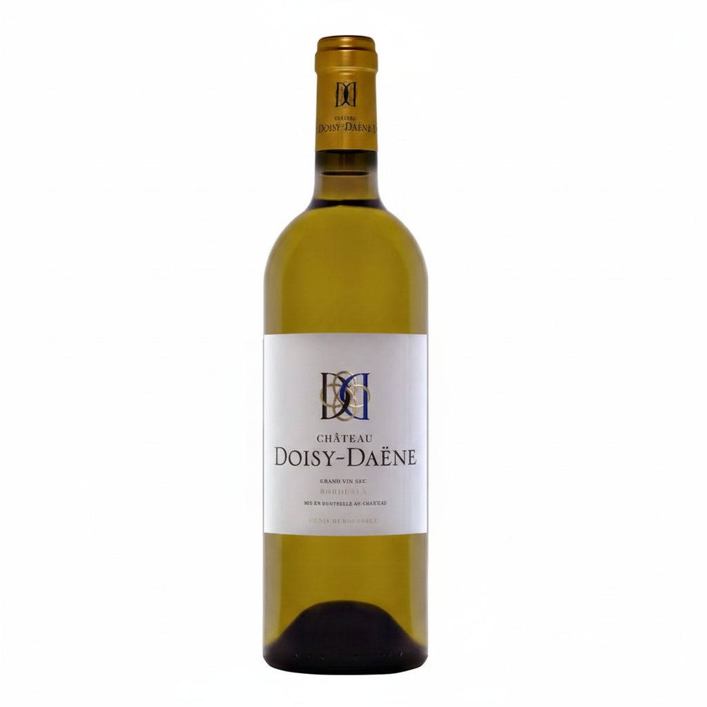 Chateau Doisy Daene Blanc white wine bottle with label, showcasing the elegant wine bottle and packaging.
