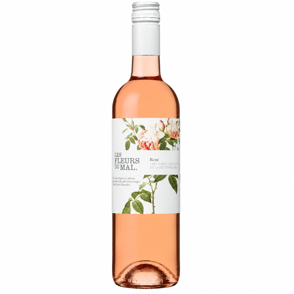 Les Fleurs Du Mal Cevennes Rose fragrance bottle by Les, elegant glass container with floral design and pink accents.