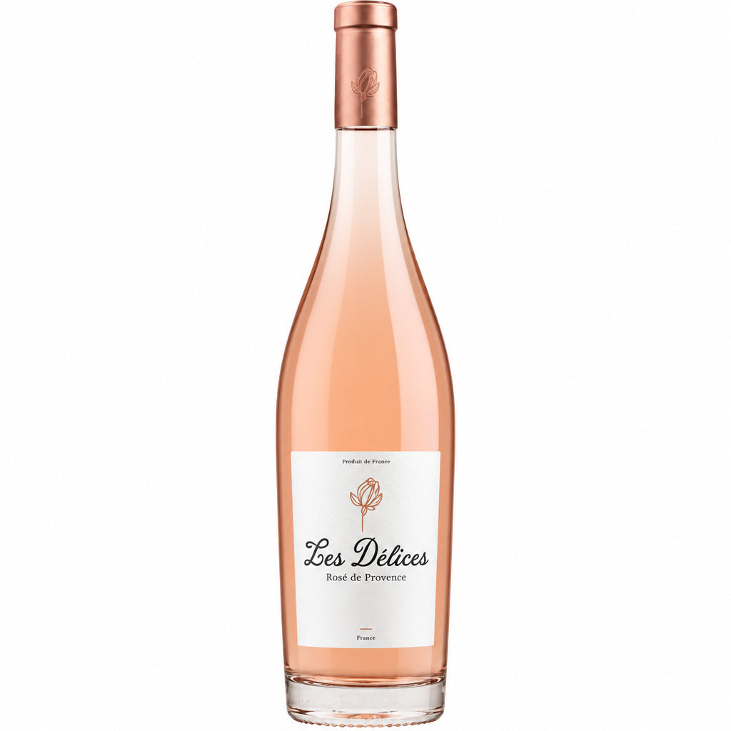 Fresh Les Delices Rose pastry from Les, featuring a delicate pink rose decoration and intricate pastry details.