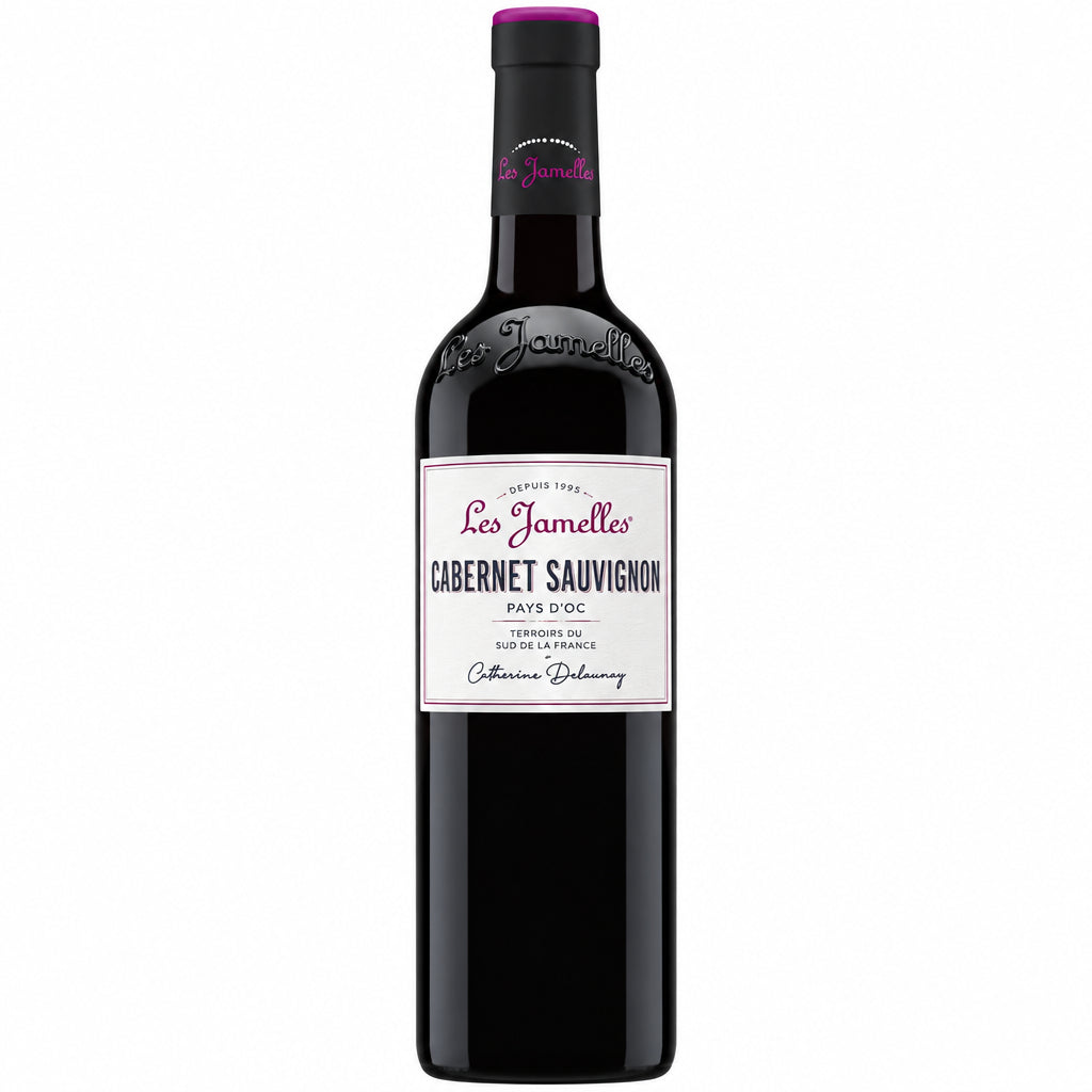 Les Jamelles Cabernet Vin de Pays d'Oc wine bottle with label visible, showcasing the Les brand and classic red wine design.