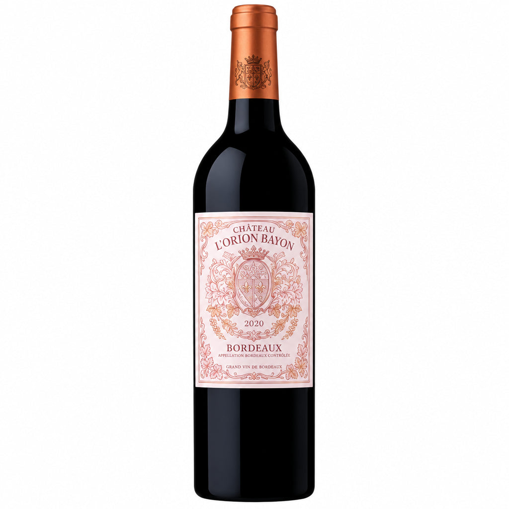 Bottle of Chateau Pichon Baron 2022 red wine displayed on a table with a glass beside it.