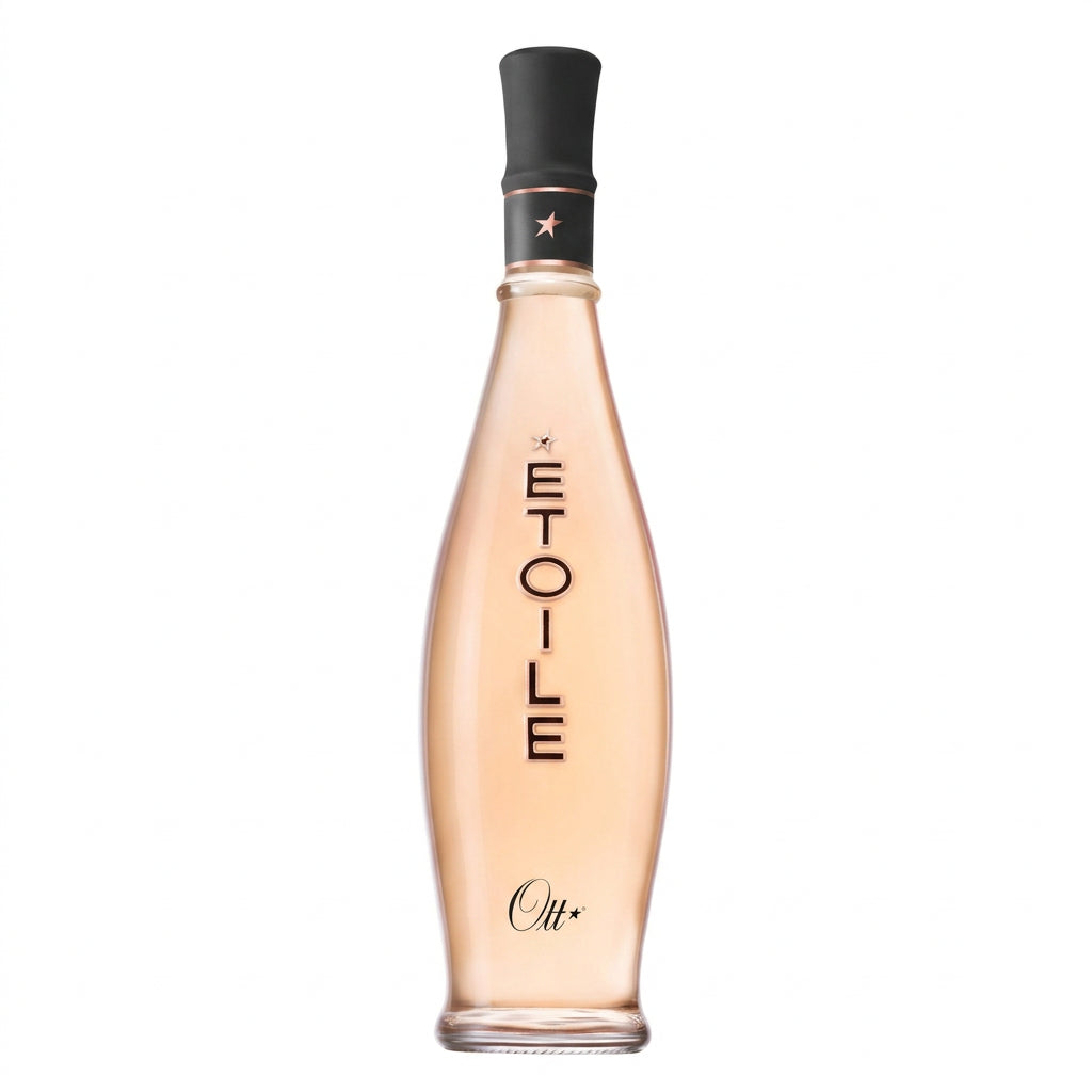 Domaine Ott Cuvee Etoile Rosé wine bottle with elegant label, set against a neutral background.
