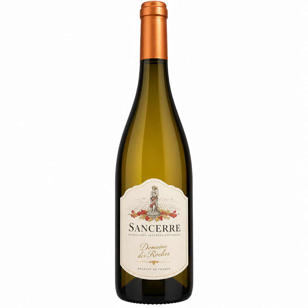Domaine Gemiere Sancerre Blanc Prestige wine bottle with label featuring elegant design and vineyard imagery.
