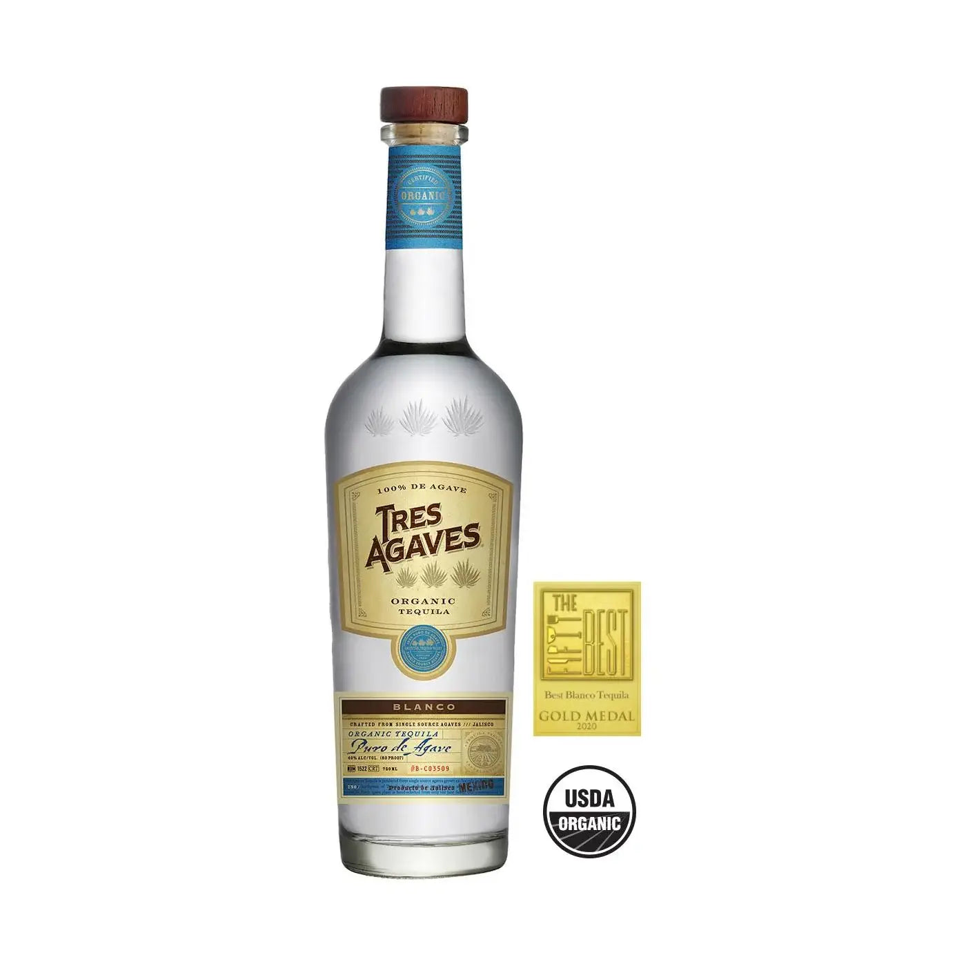 Tres Agaves Organic Blanco 750Ml Bottle Image