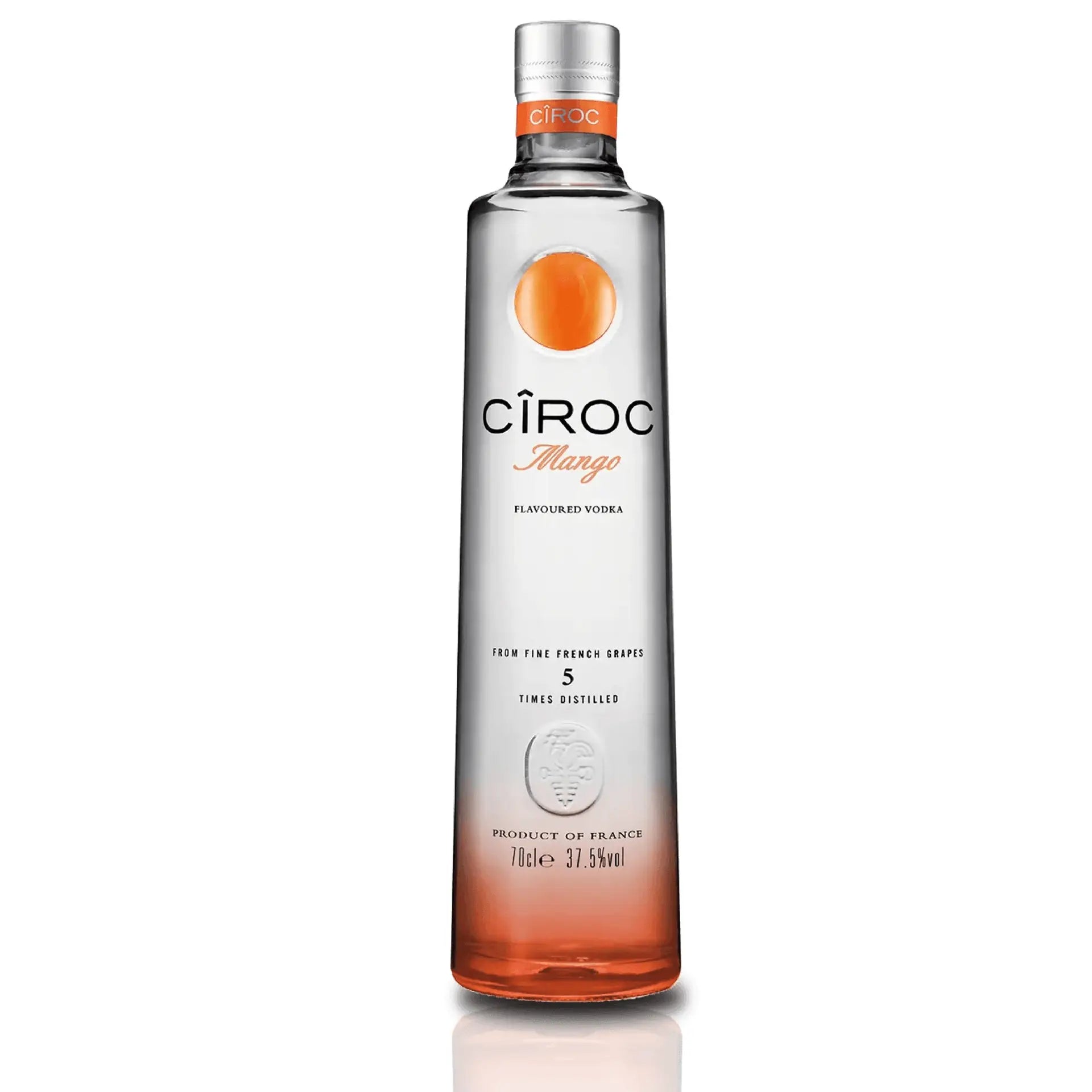 buy Ciroc Mango Flavoured Vodka 700ml French grapes bottle, orange detail