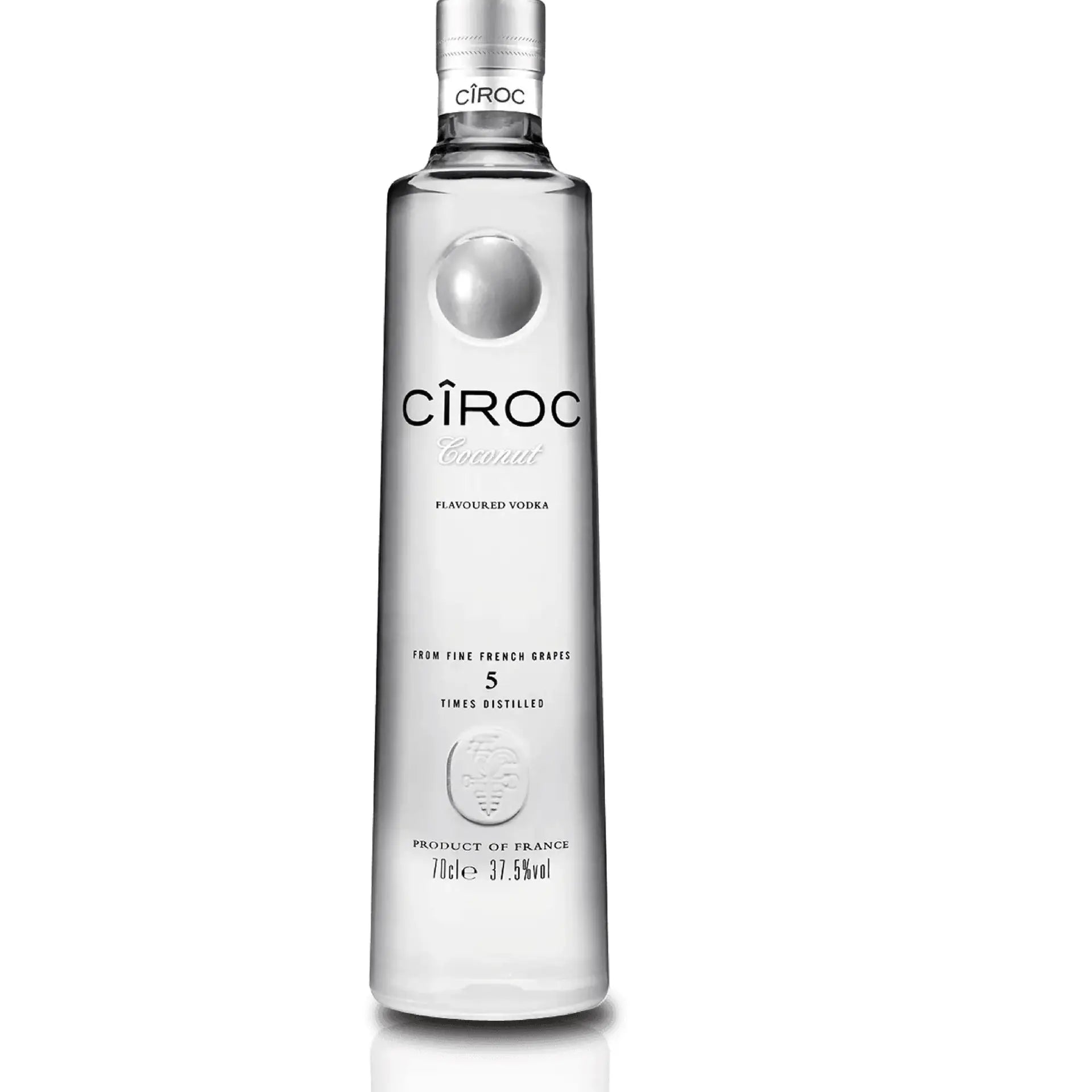 buy Ciroc Coconut Flavoured Vodka 70cl bottle, premium French vodka, clear glass