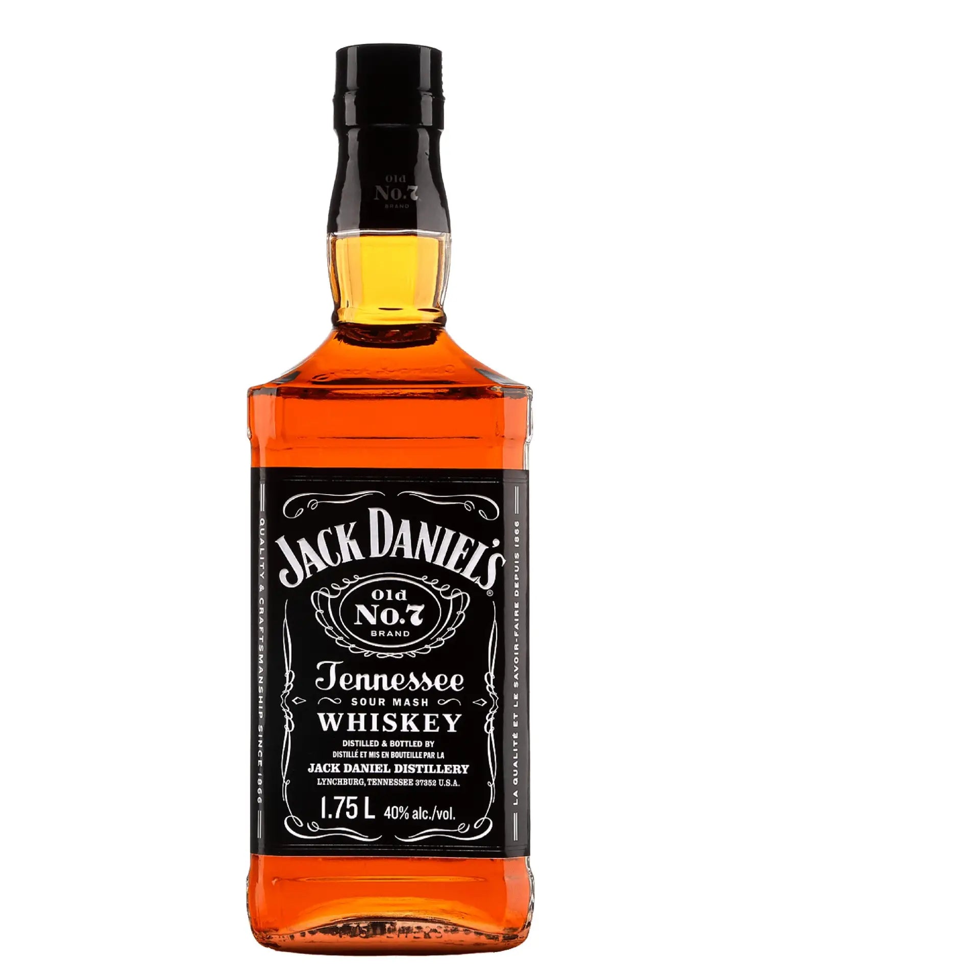 Buy Jack Daniel's Tennessee Whiskey 1.75L, classic black label whiskey bottle