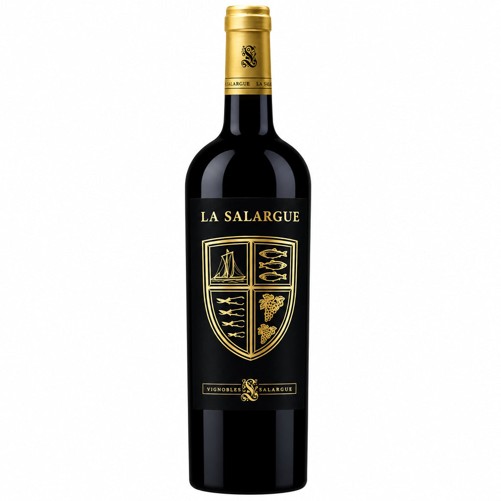 Bottle of La Salargue Bordeaux Superior red wine from La, featuring a dark glass bottle with a classic label.