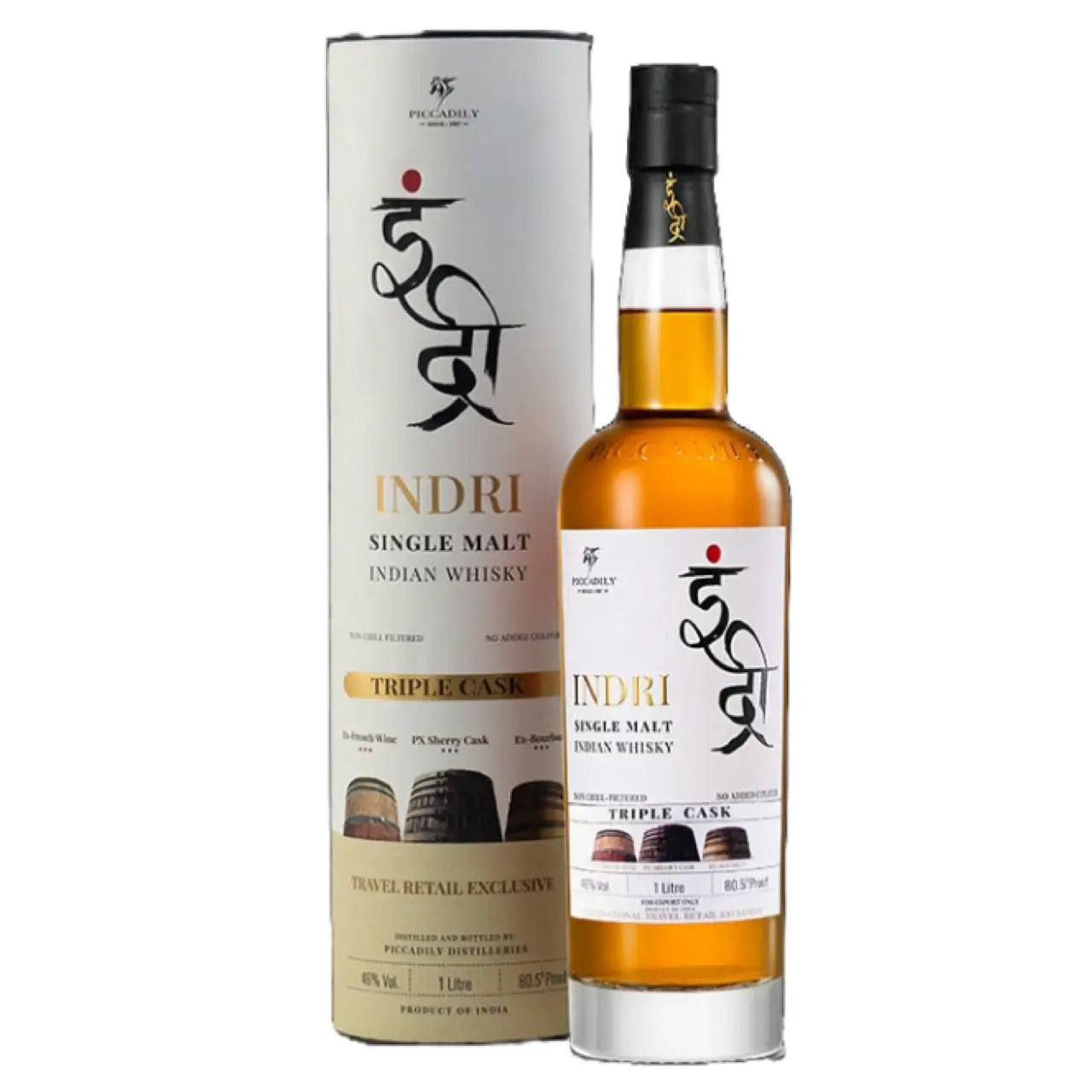 Indri Triple Cask Travel Exclusive Whisky 1L Bottle Image