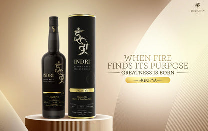 Indri Agneya Single Malt Indian Whisky 750Ml Bottle Image