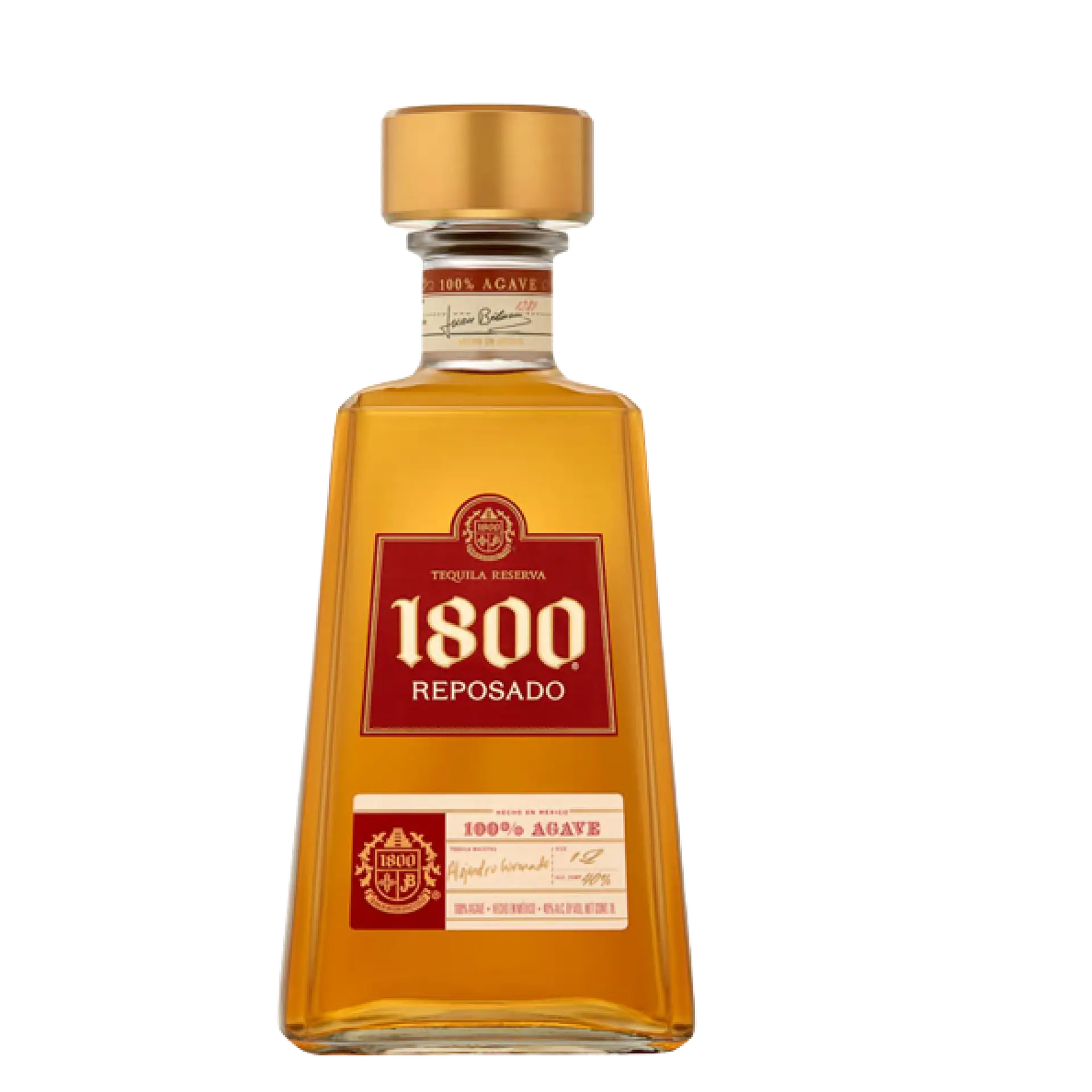 buy 1800 Reposado tequila bottle with gold cap and red label
