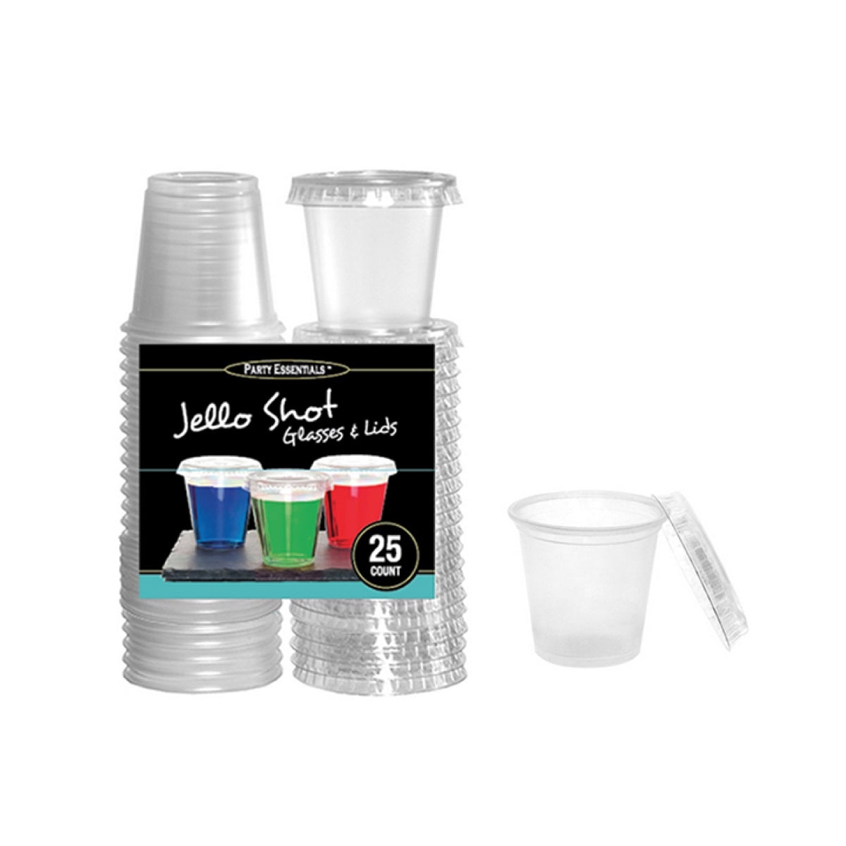 2Oz Jello Shotglass & Lid 25 Pack (Set of 9)