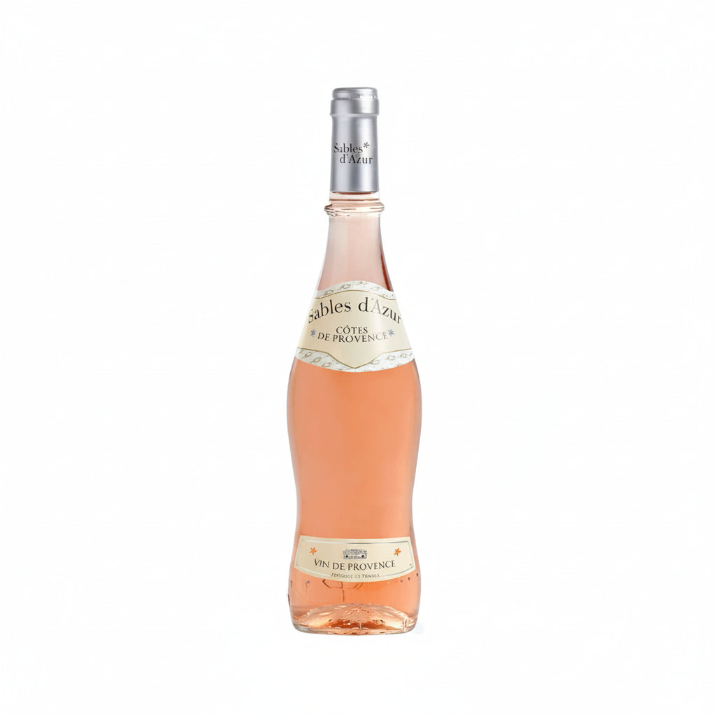 Chateau Gassier Sables D'Azur Rose wine bottle with elegant label, set against a neutral background.