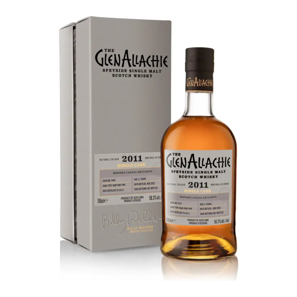 The Glenallachie Single Malt Scotch Whisky Vintage Ruby Port Pipe Cask No 7444 700Ml Bottle Image