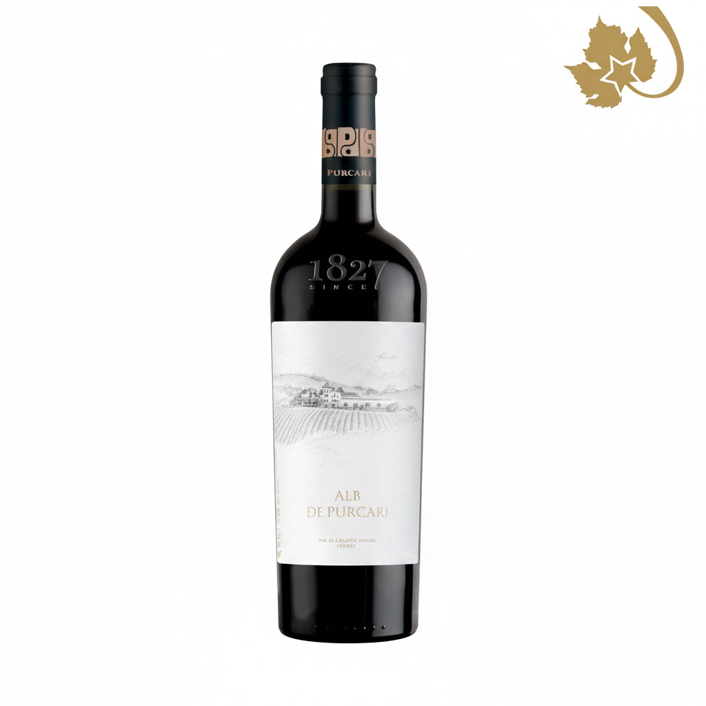Bottle of Purcari Alb De Purcari white wine in a 750mL bottle with a label featuring the Purcari brand.