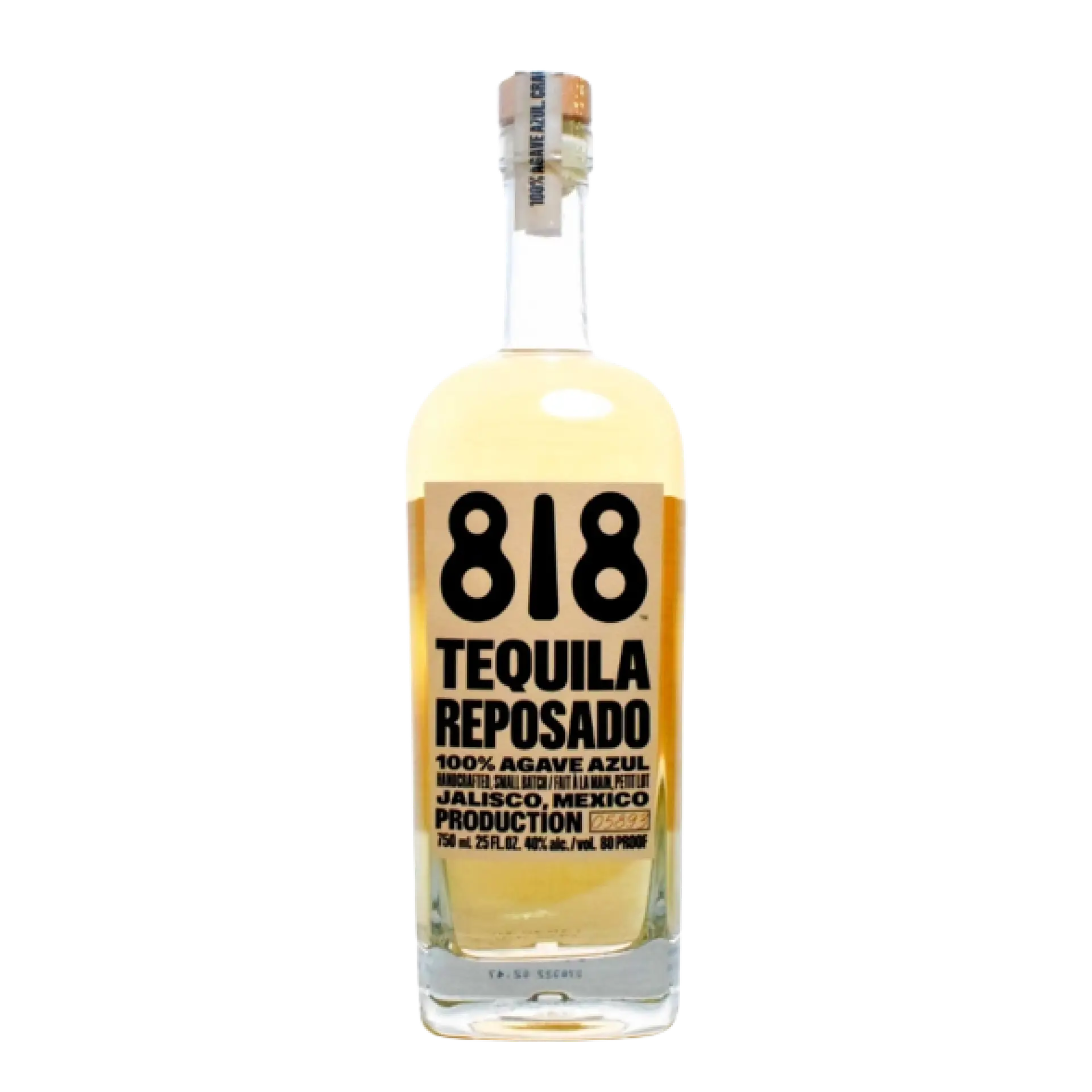buy 818 Tequila Reposado 750ml, premium agave tequila bottle, Jalisco Mexico