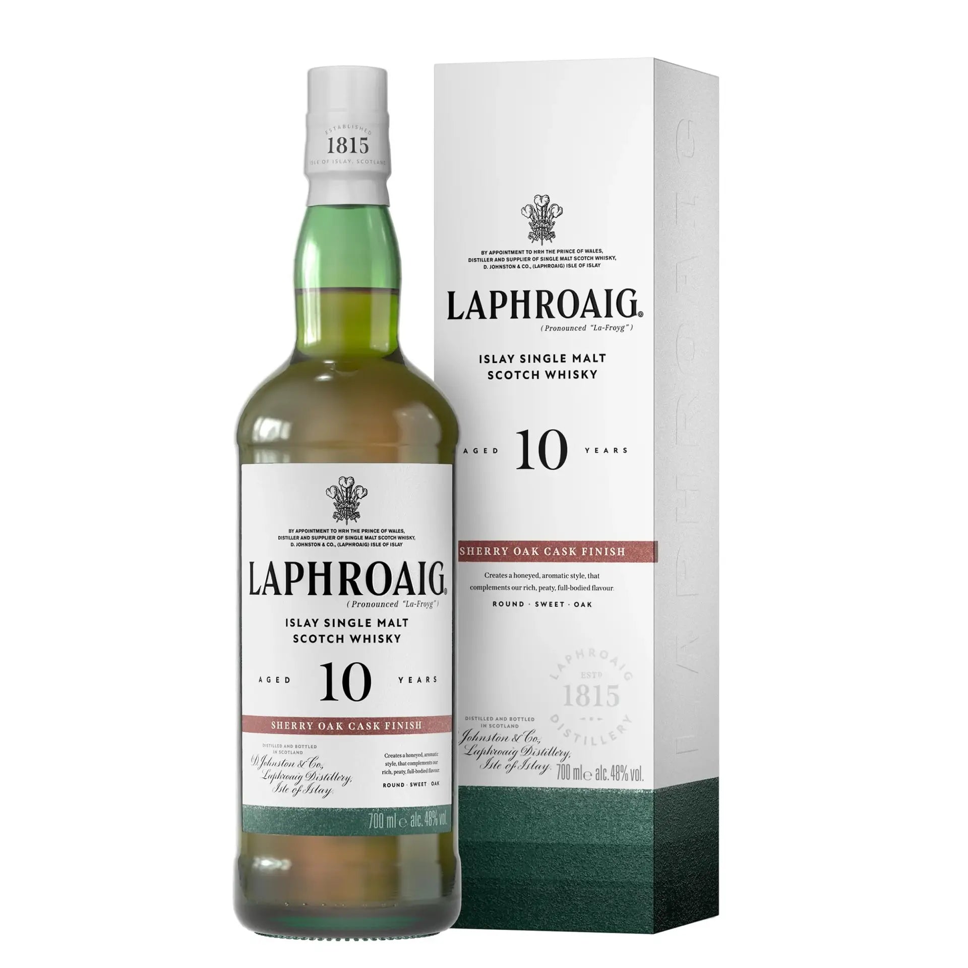 Laphroaig 10 Year Old Single Malt Scotch Whisky Sherry Oak Finish 750Ml Bottle Image