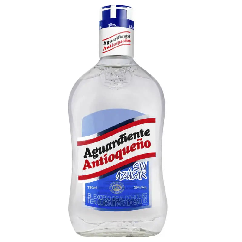 Buy Aguardiente Antioqueño Sin Azúcar 750ml clear spirit bottle, Colombian liquor