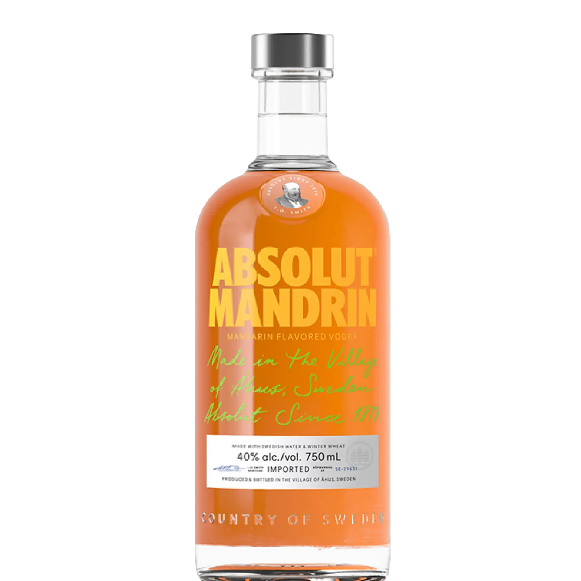 Buy Absolut Mandrin, mandarin flavored vodka 750mL bottle with orange label