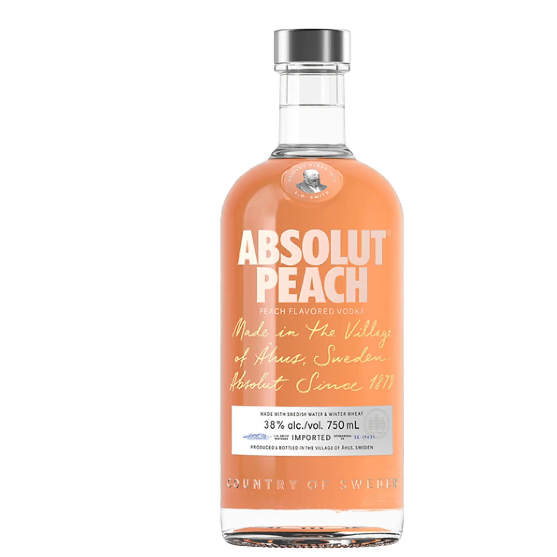 buy Absolut Peach 750mL peach flavored vodka bottle