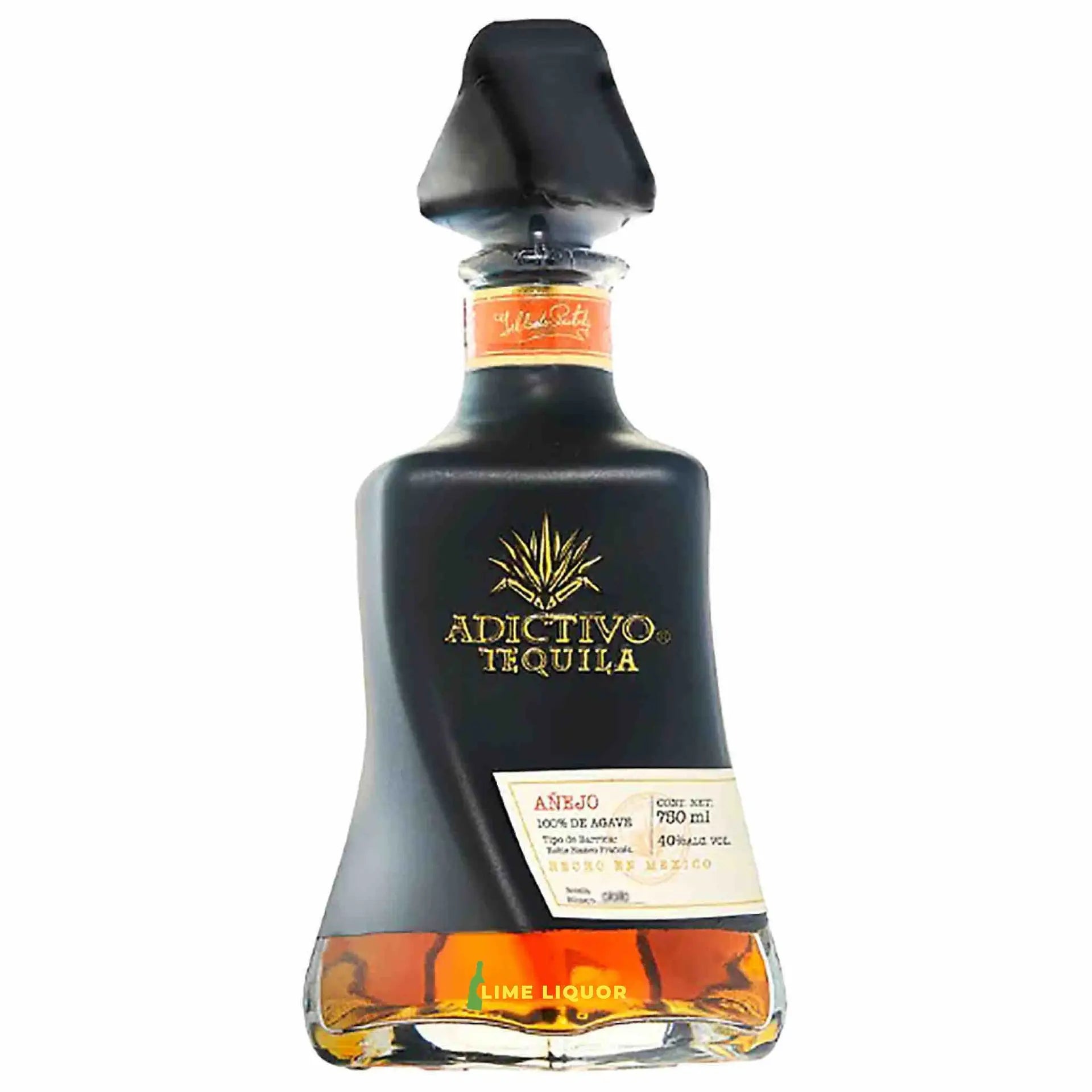 Buy Adictivo Anejo Black Edition 750mL, premium tequila in black bottle with gold label
