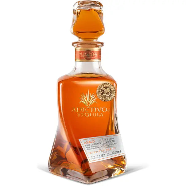 Buy Adictivo Añejo Tequila 750ml, premium tequila in a clear sculpted bottle