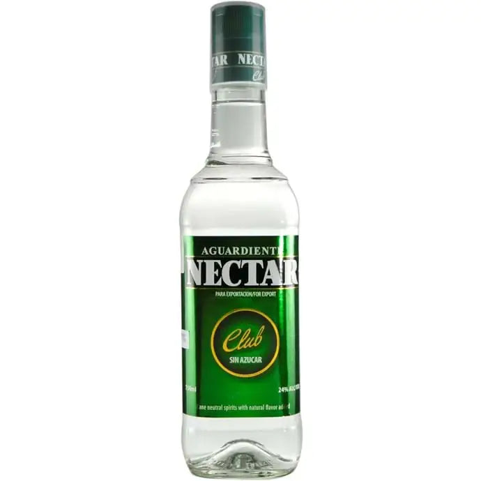 Buy Aguardiente Nectar Sin Azucar 750mL, clear bottle with green label, sugar-free liquor.