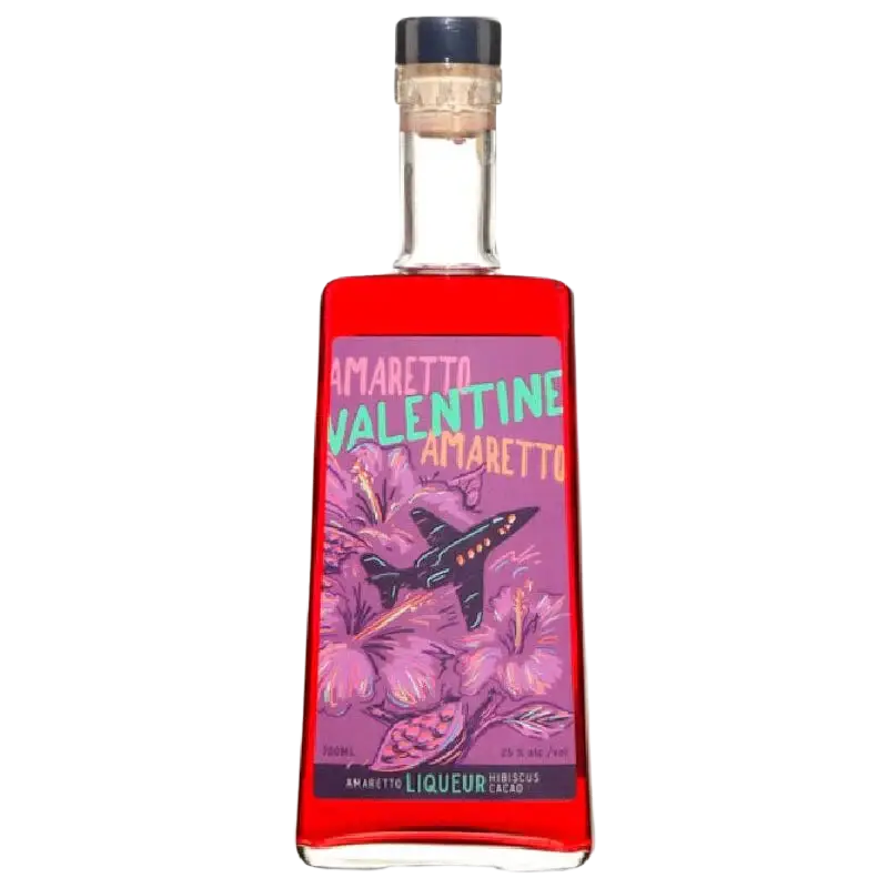 Buy Alpha Tango Hibiscus Cocoa Amaretto Liqueur 700mL, floral label, red bottle