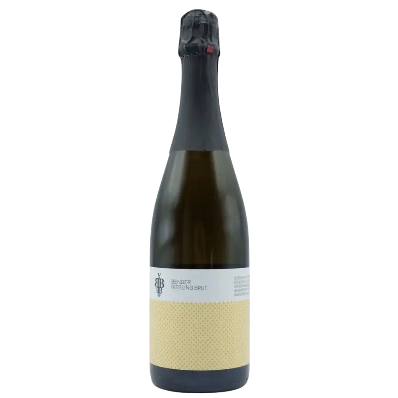 Buy Bender Riesling Brut sparkling wine, 750mL bottle with black foil and yellow label