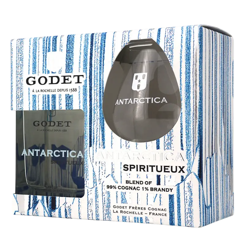 Antartica De Godet Gift Box With Cognac Glass 500Ml Bottle Image