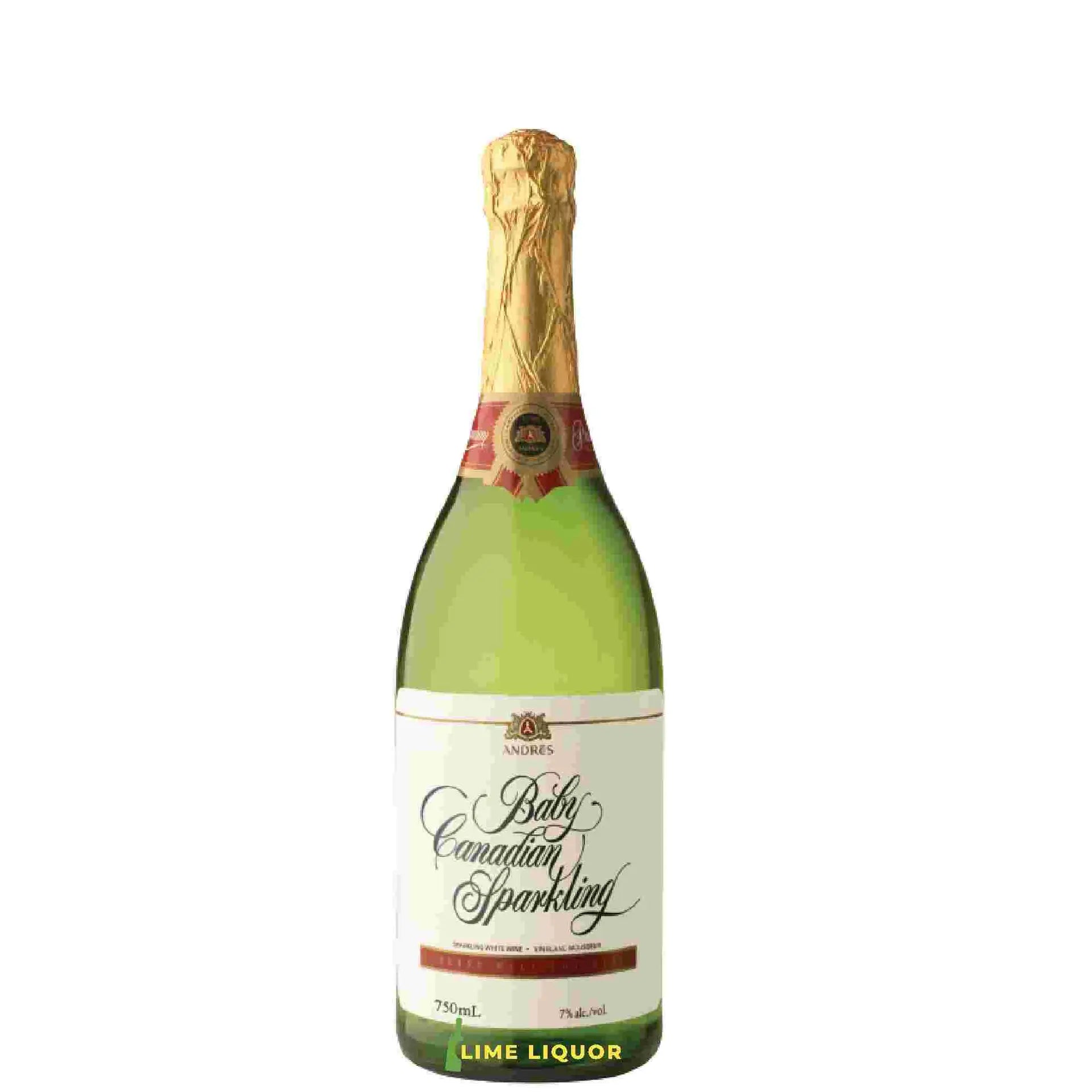Buy Baby Canadian Sparkling 750mL, white sparkling wine bottle with gold foil top