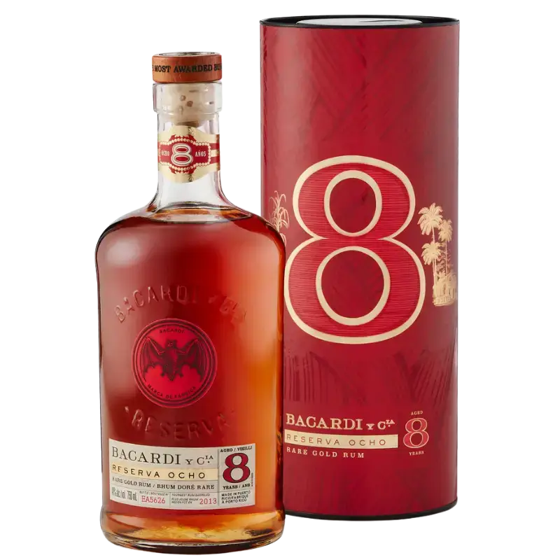 Bacardi 8 Year Old Gift Tube 750Ml Bottle Image