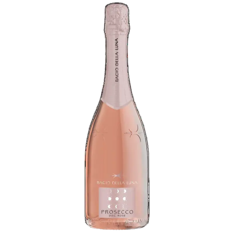 Buy Bacio Della Luna Prosecco Rosé DOC 750mL sparkling wine, elegant pink bottle