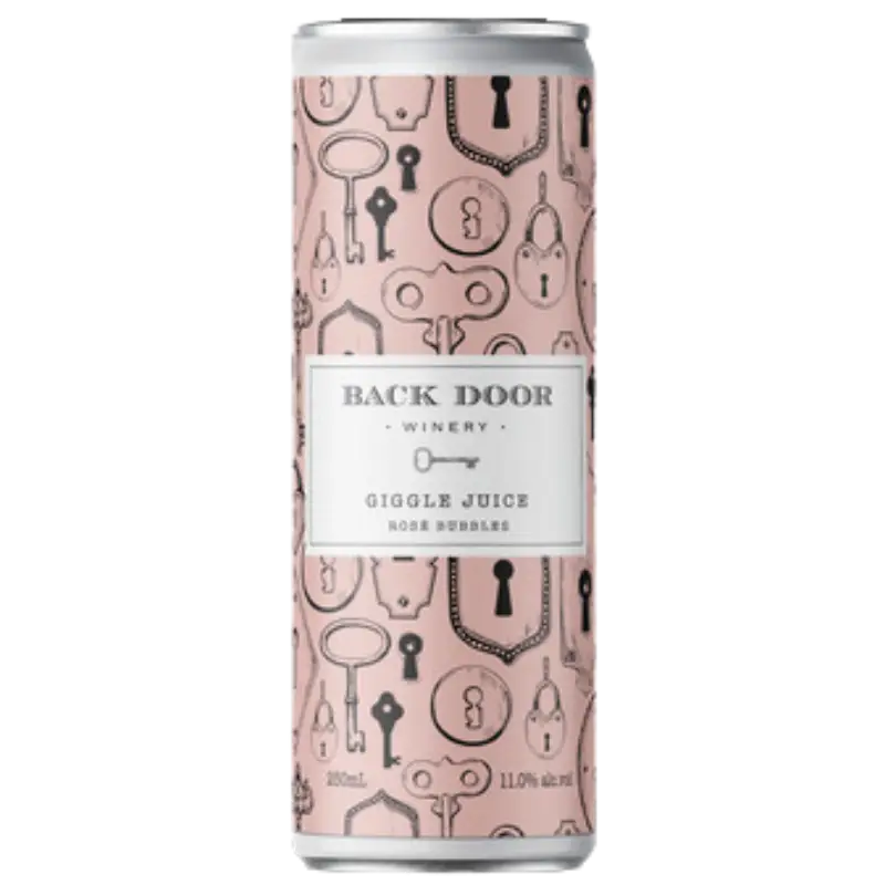 Buy Back Door Giggle Juice Rosé Bubbles 250mL can with pink key design