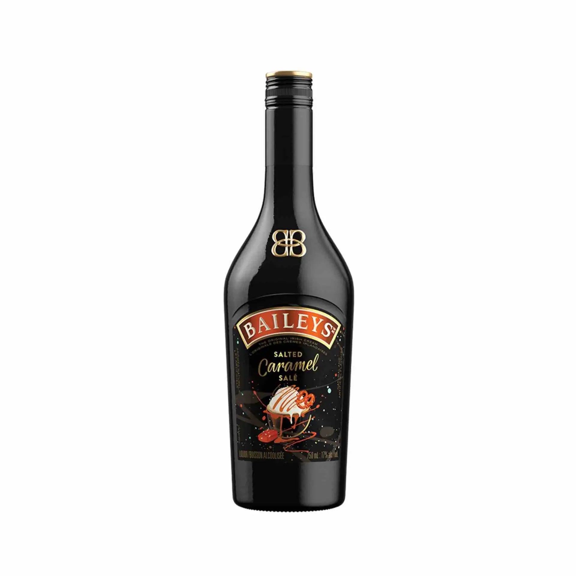Buy Baileys Salted Caramel 750mL, creamy liqueur in dark bottle with gold and caramel accents.