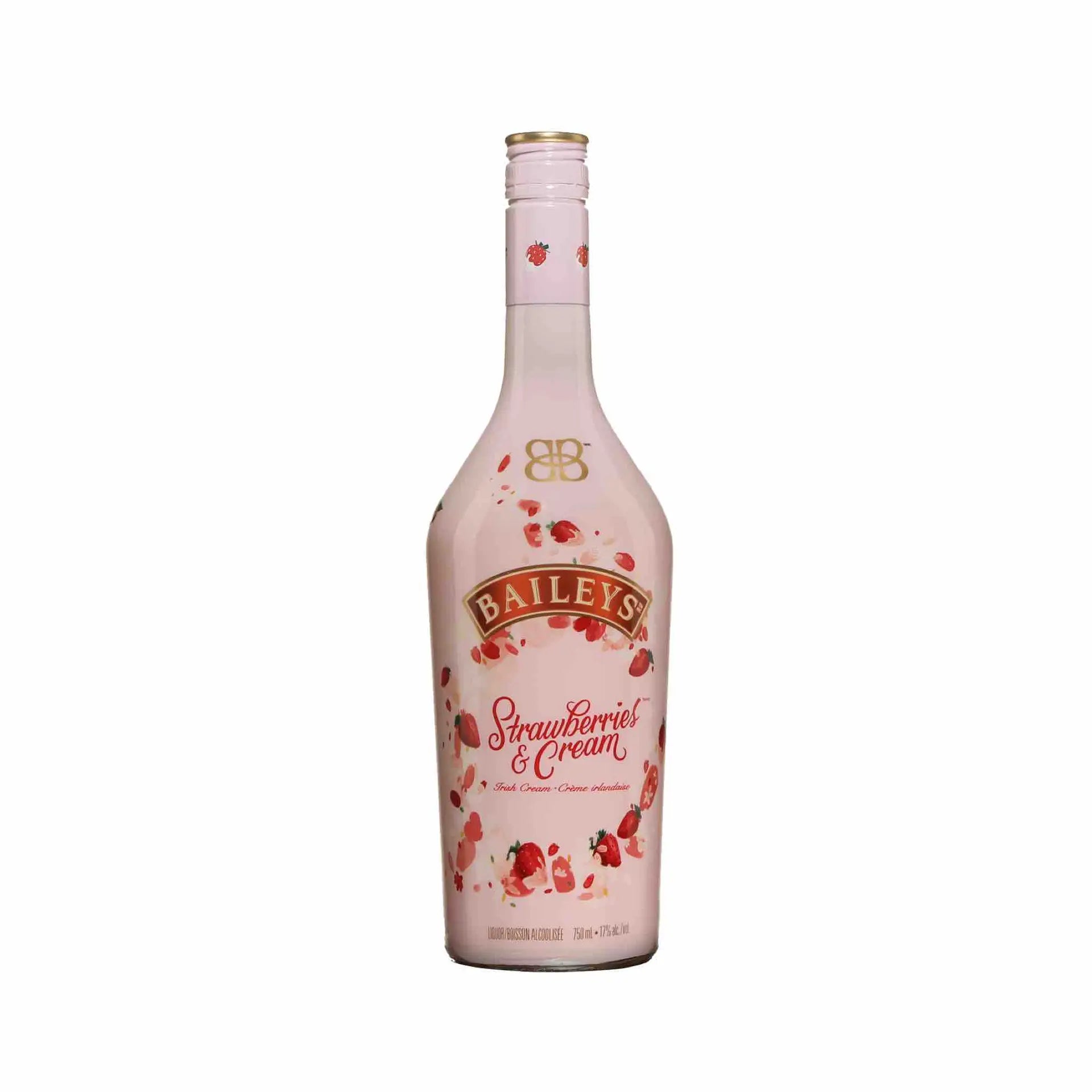 buy Baileys Strawberries & Cream 750mL, pink cream liqueur bottle with strawberry design