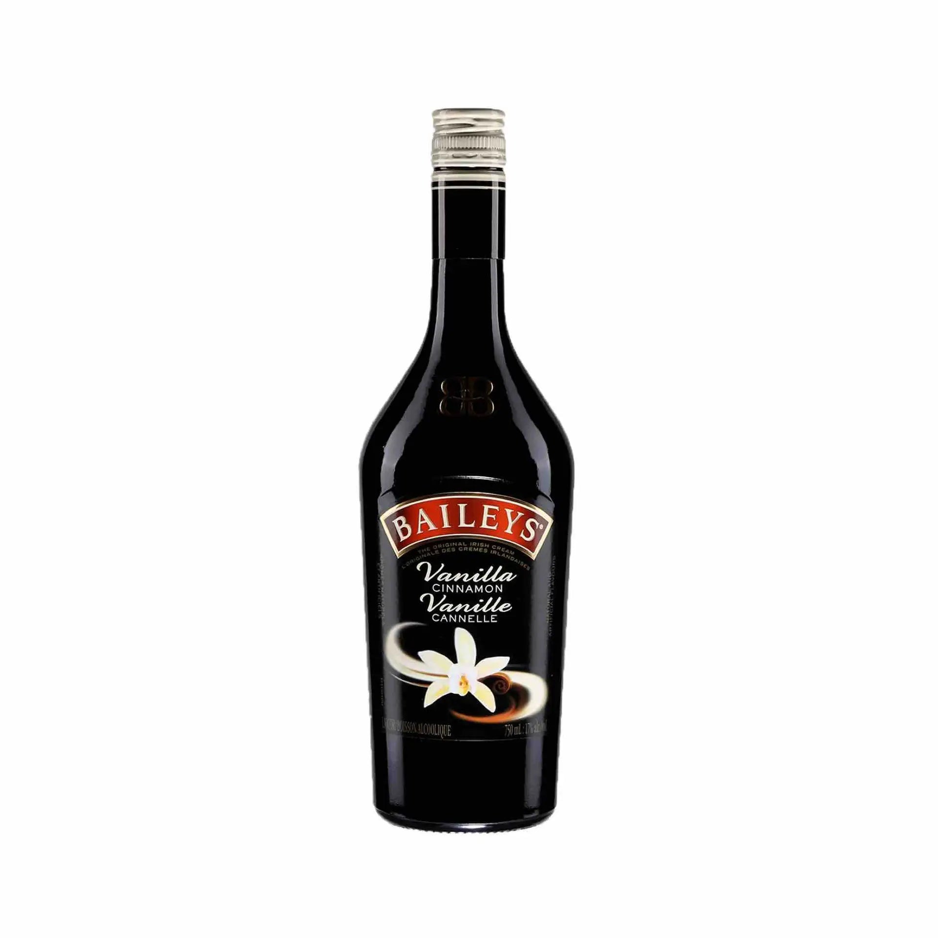 Buy Baileys Vanilla Cinnamon 750mL bottle, black label, vanilla flower design