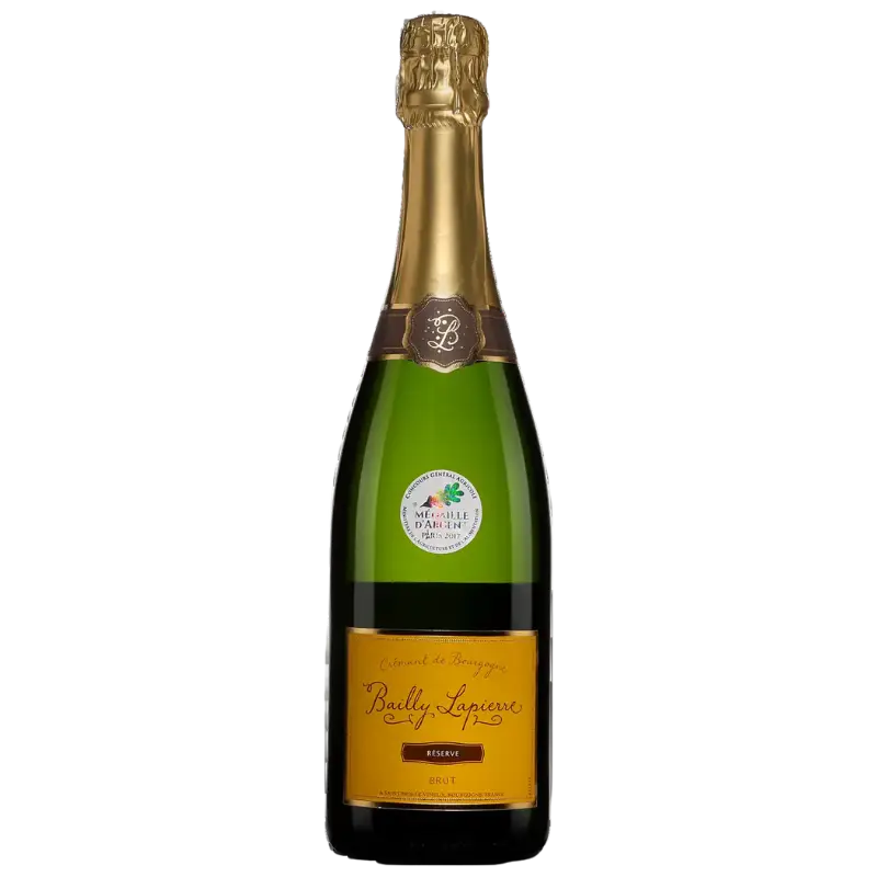 Buy Bailly Reserve Cremant De Bourgogne 750mL, sparkling wine bottle with gold foil