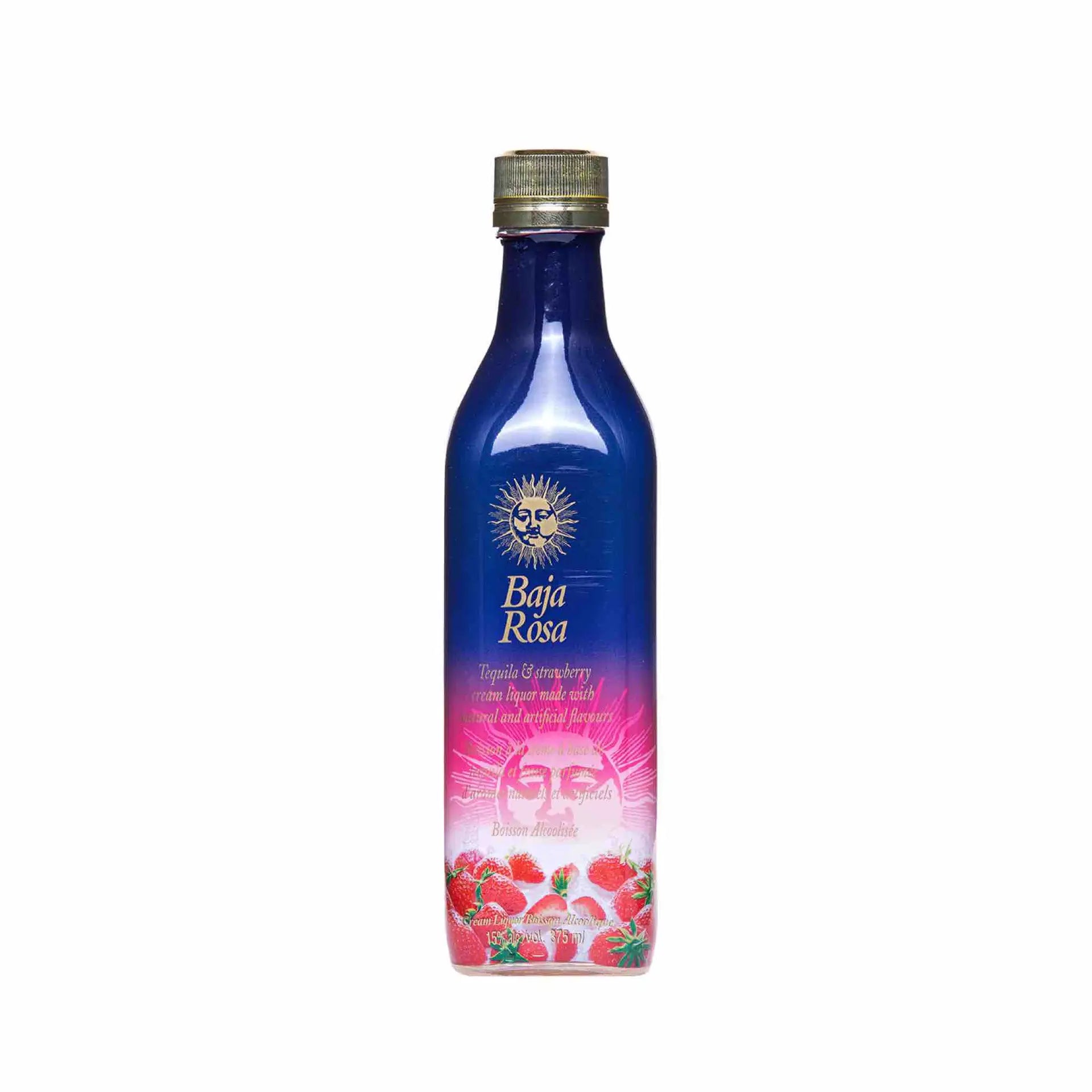 buy Baja Rosa tequila and strawberry cream liquor 375mL with colorful bottle design